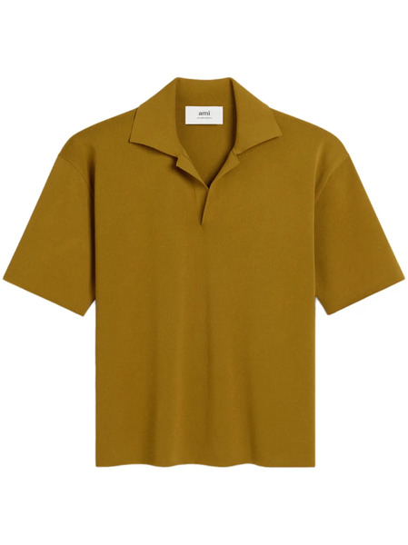  Ami Paris Fine-knit Polo Shirt - Neutrals 