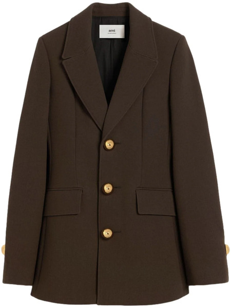 Ami Paris Fitted Buttoned Jacket - Brown 