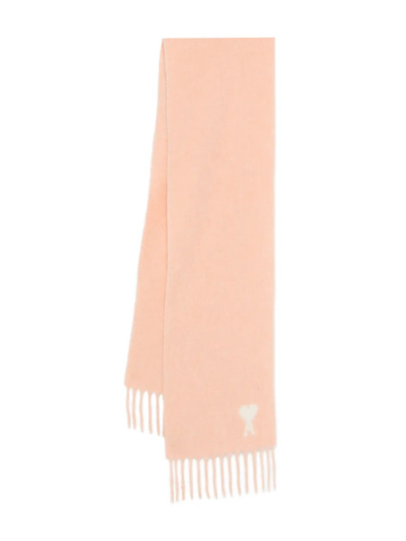  Ami Paris Fringed Scarf - Pink 