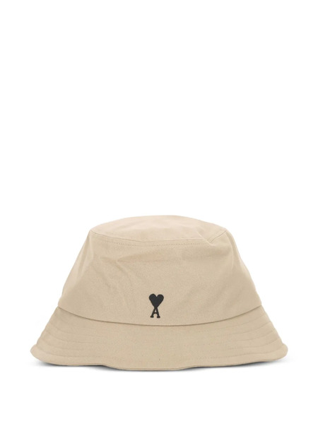  Ami Paris Heart-logo Bucket Hat - Neutrals 