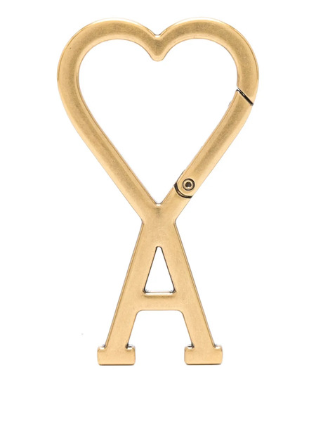 Ami Paris Heart-shaped Keyring - Gold 