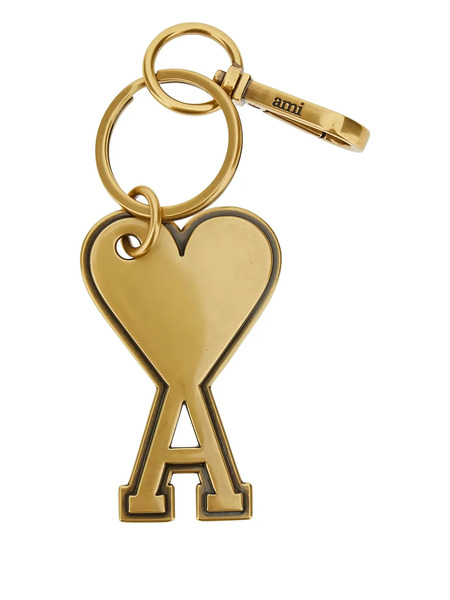  Ami Paris Logo-detail Keyring - Gold 
