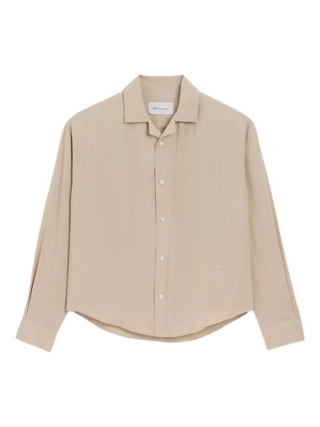  Ami Paris Logo-embroidered Shirt - Neutrals 