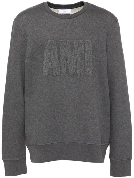  Ami Paris Logo Patch Sweatshirt - Grey 
