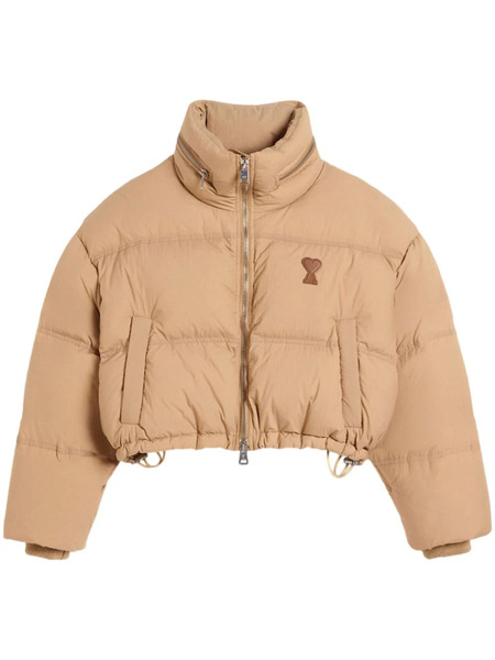  Ami Paris Logo-print Puffed Jacket - Neutrals 