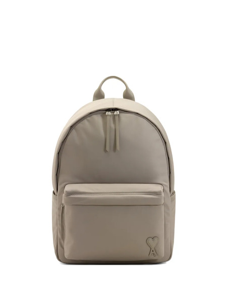  Ami Paris Marcel Padded Logo-patch Backpack - Grey 