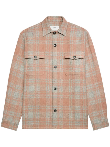  Ami Paris Maxi Checked Overshirt - Neutrals 