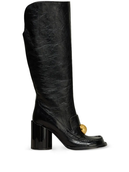  Ami Paris 90mm Stud-embellished Leather Knee-high Boots - Black 