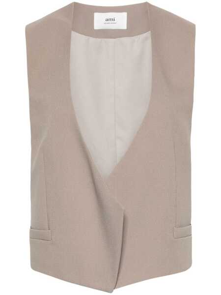  Ami Paris Open-front Waistcoat - Neutrals 