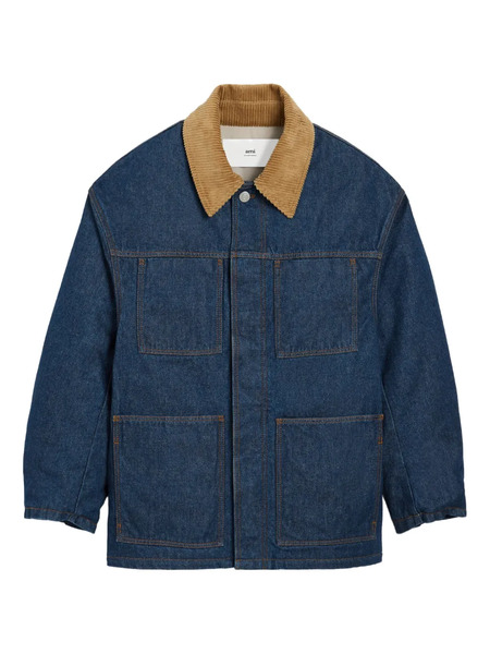  Ami Paris Padded Cotton Worker Jacket - Blue 
