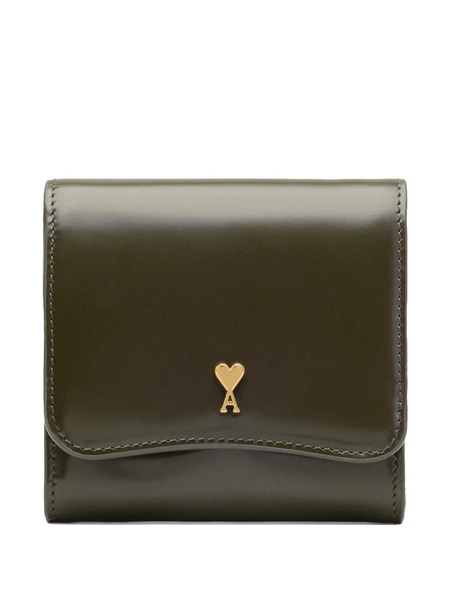  Ami Paris Paris Paris Stud Leather Wallet - Green 