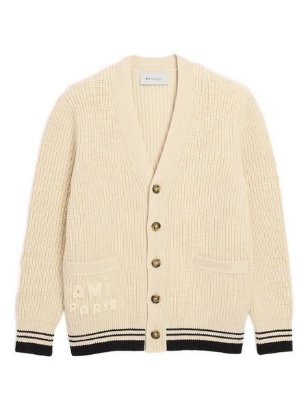  Ami Paris Pockets Striped Cardigan - Neutrals 