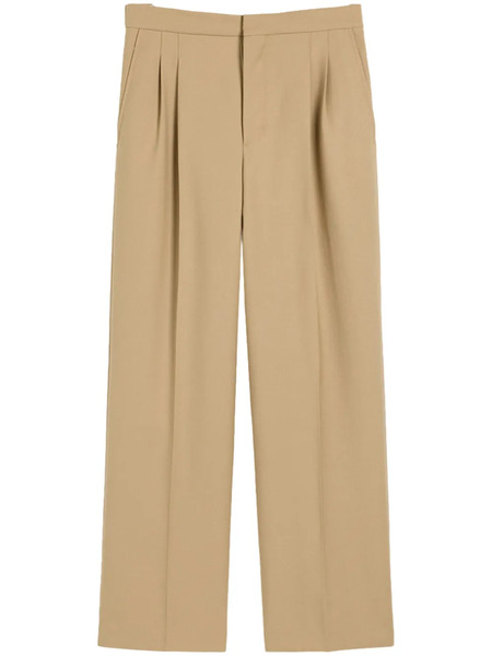  Ami Paris Pressed-crease Wool Trousers - Neutrals 