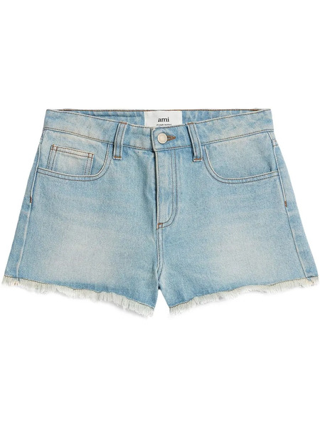  Ami Paris Raw-cut Mini Shorts - Blue 