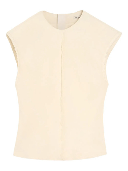  Ami Paris Raw-edge Sleeveless Top - Neutrals 