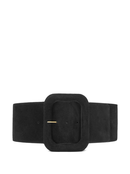  Ami Paris Rectangular-buckle Suede Belt - Black 