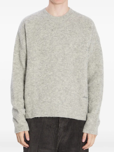  Ami Paris Ribbed Crew-neck Sweater - Grey 