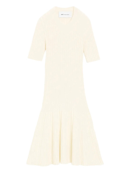  Ami Paris Ribbed Mini Dress - Neutrals 