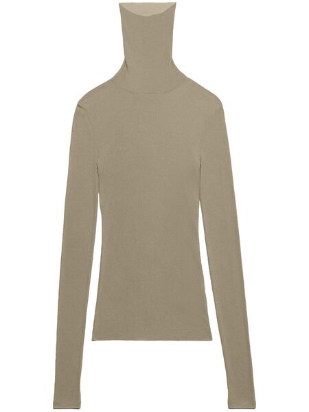  Ami Paris Roll-neck Ribbed Sweater - Neutrals 
