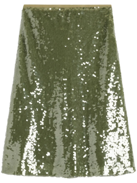  Ami Paris Sequin-embellished Midi Skirt - Green 