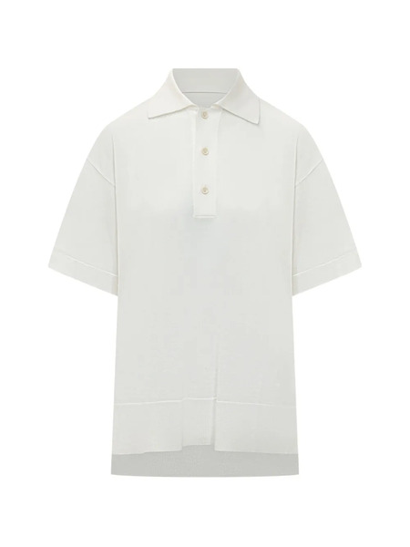  Ami Paris Short-sleeve Wool Polo Shirt - Neutrals 