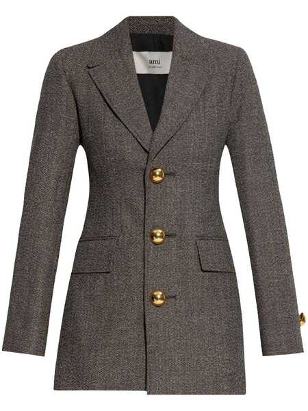  Ami Paris Single-breasted Blazer - Brown 