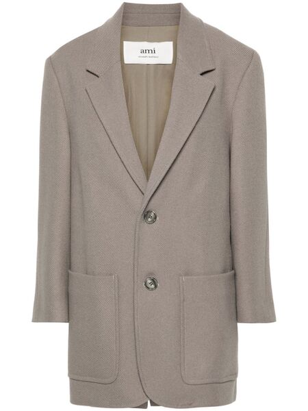  Ami Paris Single-breasted Coat - Neutrals 
