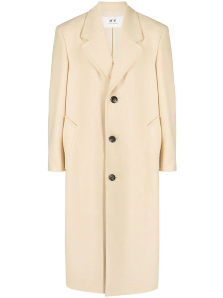  Ami Paris Single-breasted Coat - Neutrals 