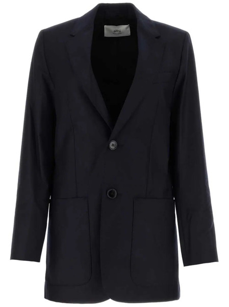  Ami Paris Single-breasted Wool Blazer - Grey 
