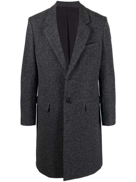  Ami Paris Single-breasted Wool Coat - Grey 