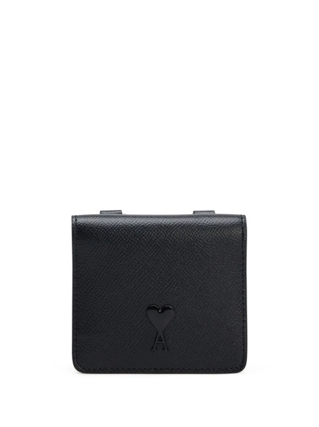  Ami Paris Strap Leather Cardholder - Black 