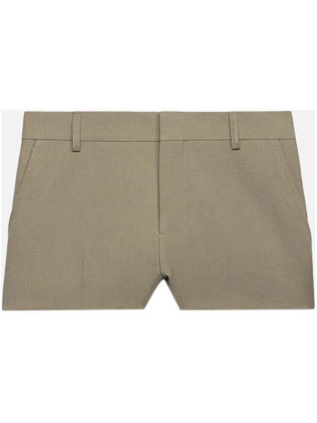  Ami Paris Tailored-cut Wool Shorts - Neutrals 