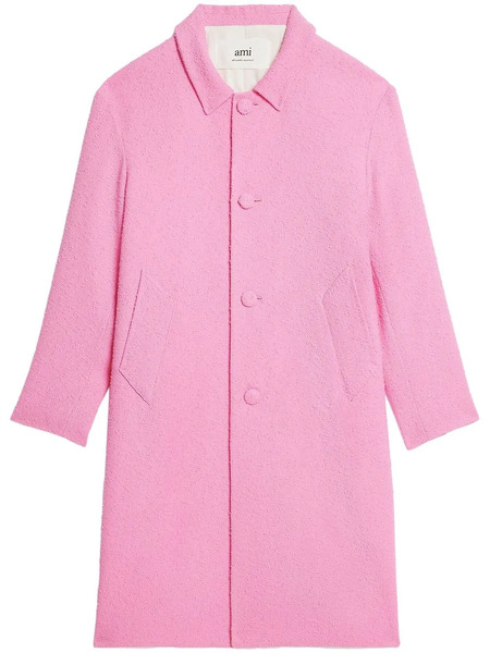  Ami Paris Tweed Single-breasted Coat - Pink 