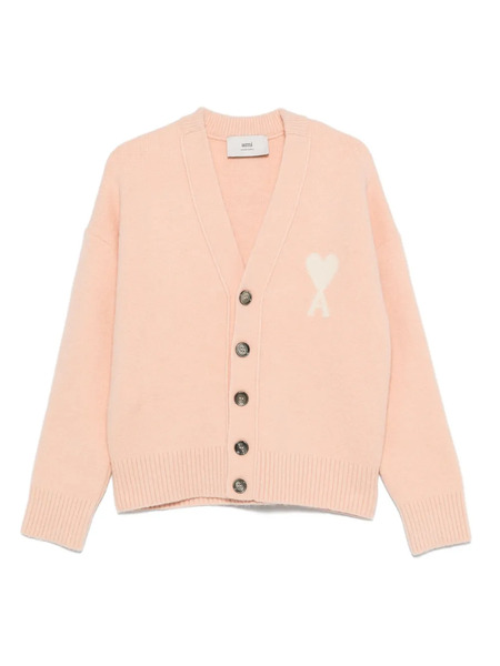  Ami Paris V-neck Cardigan - Neutrals 