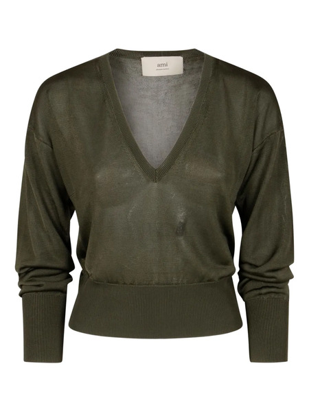 Ami Paris V-neck Jumper - Green 