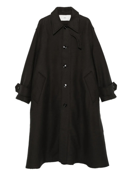  Ami Paris Virgin-wool Single-breasted Coat - Grey 