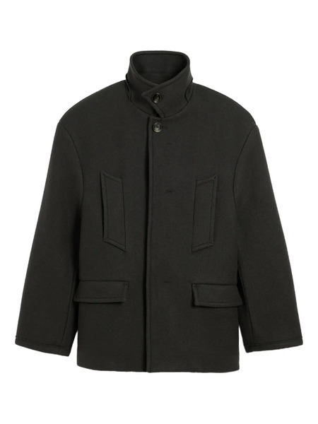  Ami Paris Wool Oversized High-collar Peacoat - Grey 