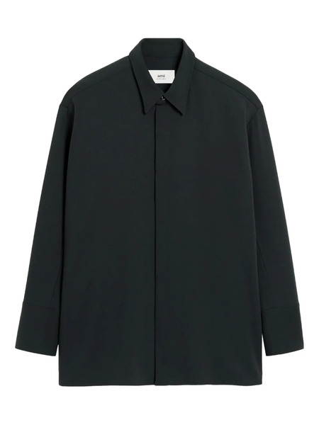  Ami Paris Wool Oversized Shirt - Black 