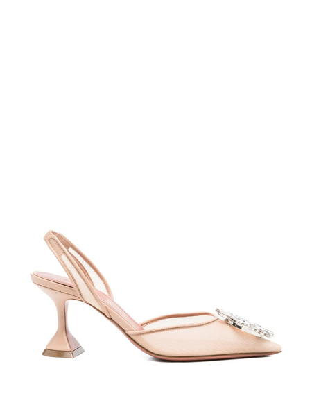  Amina Muaddi Begun Embellishment Pumps - Neutrals 