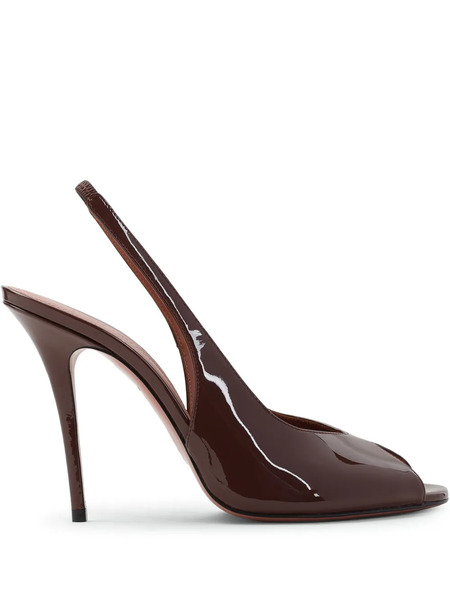  Amina Muaddi Leather Sandals - Brown 