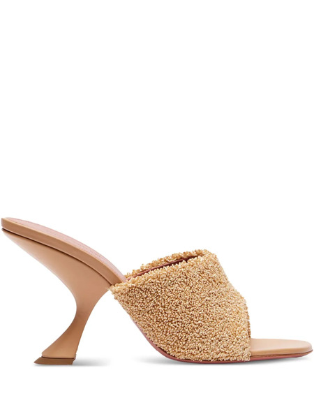  Amina Muaddi 90mm Taylor Sandals - Neutrals 