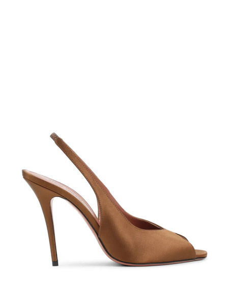  Amina Muaddi Slingback Open Toe Sandals - Brown 