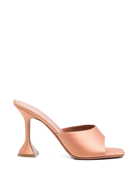  Amina Muaddi Square Toe Slippers - Neutrals 