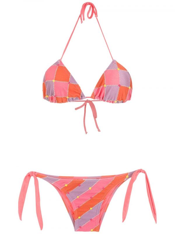  Amir Slama Checked Bikini Set - Pink 