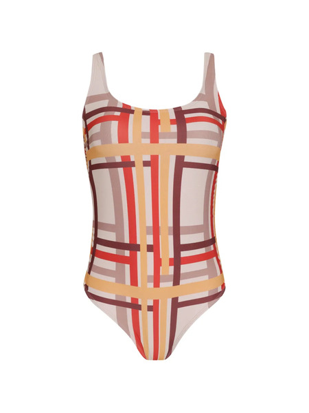  Amir Slama Checked Swimsuit - Neutrals 
