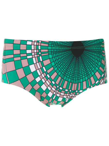  Amir Slama Cocar Print Trunks - Green 