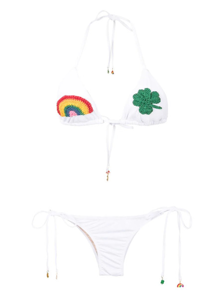  Amir Slama Crochet-patch Bikini Set - White 