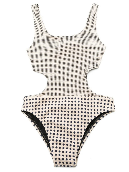  Amir Slama Cut-out Textured One-piece - Neutrals 