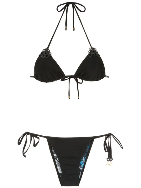  Amir Slama Embellished Triangle Top Bikini Set - Black 