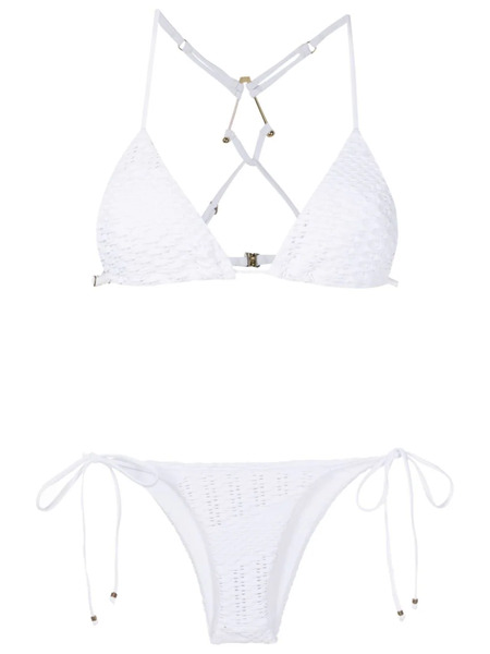  Amir Slama Embosed-finish Triangle-cup Bikini - White 